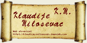 Klaudije Miloševac vizit kartica